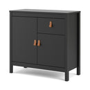 Barcelona Matt Black 2 Doors Wooden Sideboard by Lavishway | Sideboards-30292