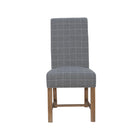 Upholstered Check Grey Dining Chair Set of 2 by Lavishway | Dining Chairs-36197