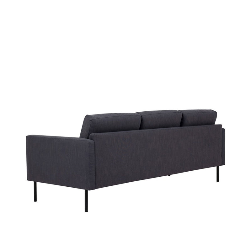 Larvik Fabric 3 Seater Sofa with Black Legs by Lavishway | Fabric Sofas-30365
