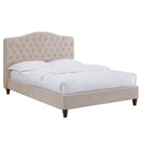 Sorrento Upholstered Pink Velvet Double Bed by Lavishway | Velvet Bed-35569