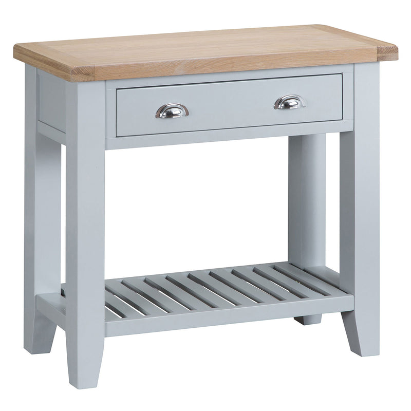 Tattershall Oak Top Console Table in Grey by Lavishway | Hallway Console Table-35946