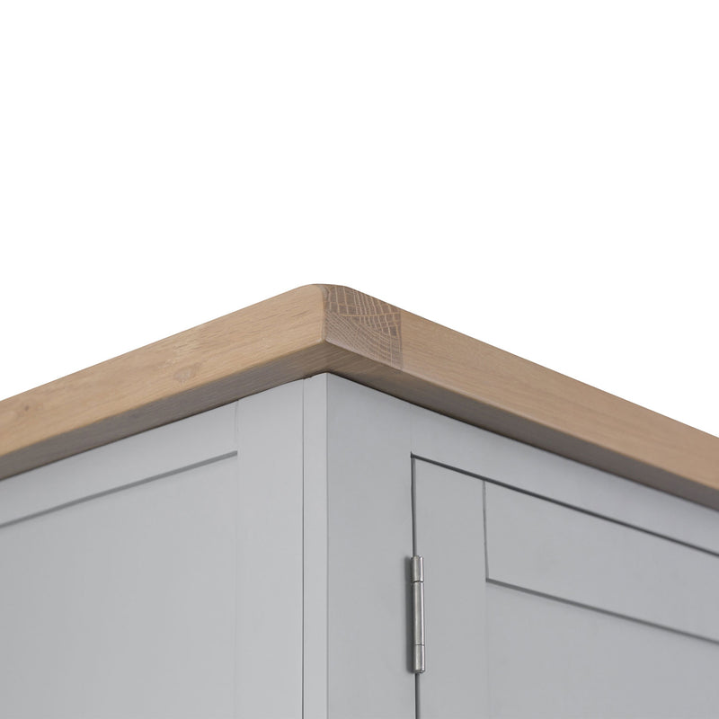Tattershall Oak Top Large Wardrobe in Grey by Lavishway | Wardrobe-33002