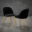 Venice Black Velvet Dining Chair Set of 2 by Lavishway | Dining Chairs-35359