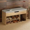 Wooden Grey Shoe Storage Cabinet With Seating by Lavishway | Shoe Cabinets-39019