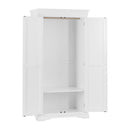 Swallow 2 Doors Full Hanging White Wardrobe by Lavishway | Wardrobe-31578