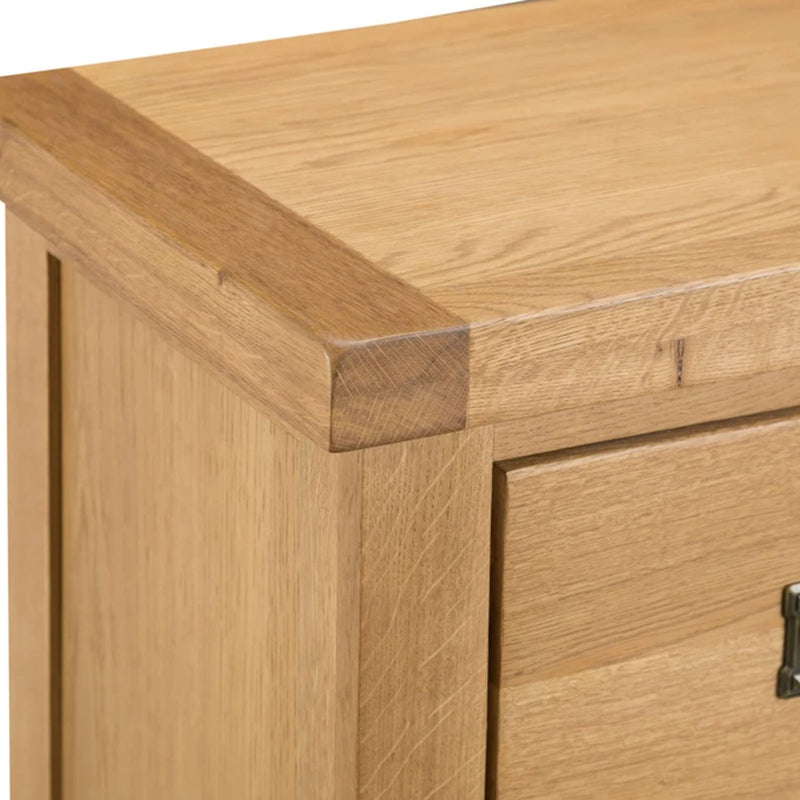 Chunky Oak Narrow 4 Drawer Chest by Lavishway | Chest Of Drawers-37263