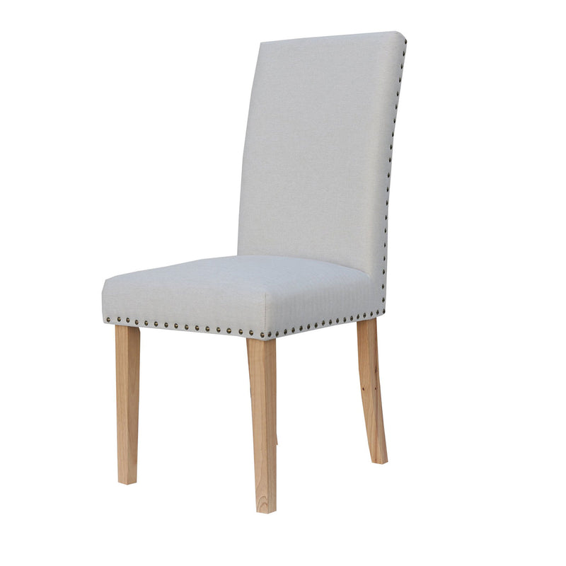 Tweed Fabric Studded Dining Chair Set of 2 by Lavishway | Dining Chairs-30974