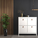 Barcelona White 4 Tilting Doors Shoe Cabinet by Lavishway | Shoe Cabinets-29774