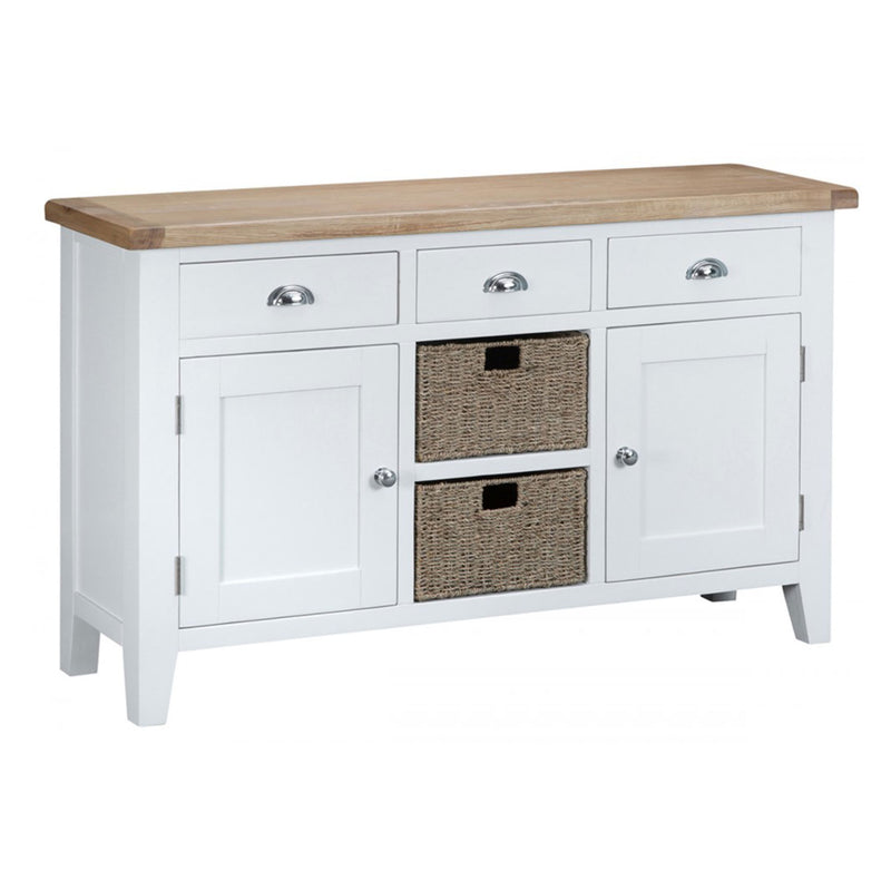 Tattershall Oak Top Large Sideboard in White by Lavishway | Sideboards-33059