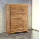 Havana Pine Chest of 5 Drawers by Lavishway | Chest Of Drawers-32721