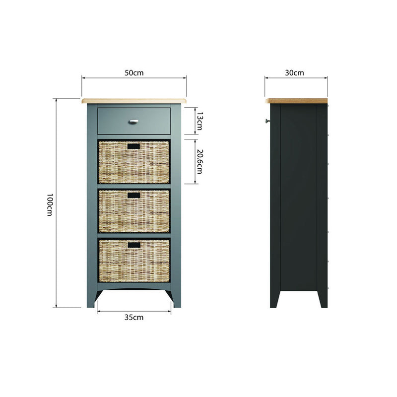 Grantham 1 Drawer 3 Basket Unit Cabinet by Lavishway | Hallway Cabinets-36825