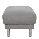 Cleveland Nova Light Grey Fabric Footstool by Lavishway | Stools & Pouffes-30041