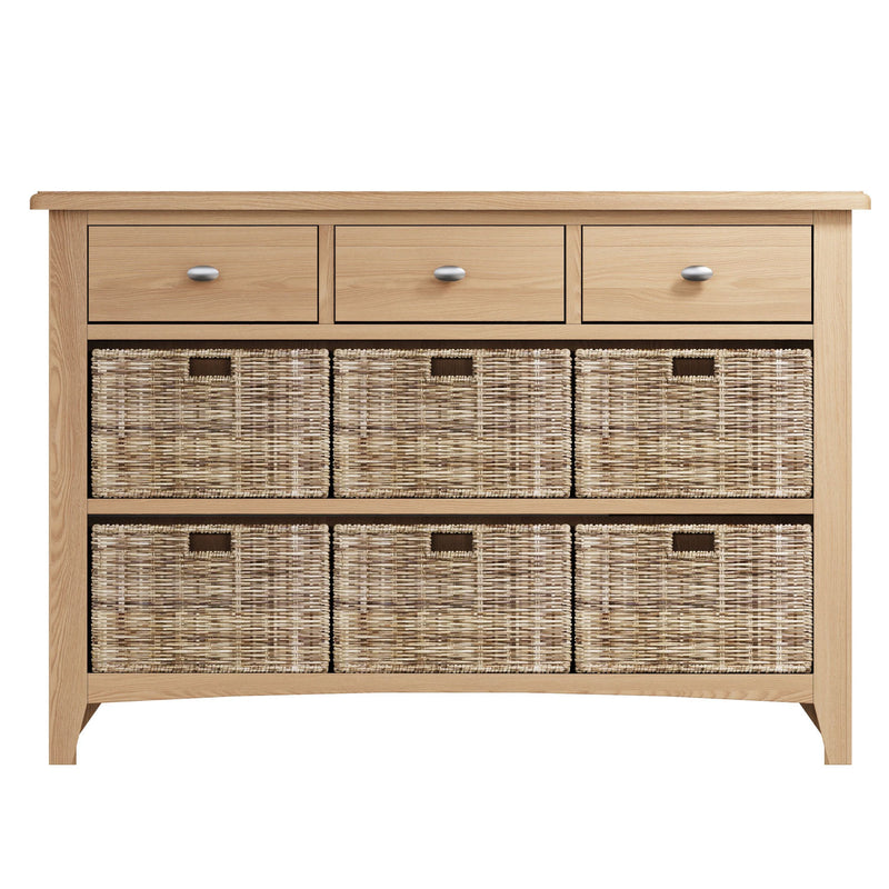Guildford Solid Oak 3 Drawers Cabinet by Lavishway | Hallway Cabinets-32053