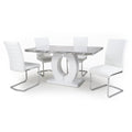 Neptune Marble Dining Table with 4 Chairs by Lavishway | Dining Table Set-27107