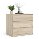 Naia Oak Finish Chest of 3 Drawers by Lavishway | Chest Of Drawers-29425