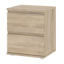 Nova Oak Finish 2 Drawers Bedside Table by Lavishway | Bedside Tables-30148