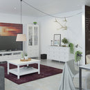 Madrid White Wooden 8 Drawers Double Dresser by Lavishway | Sideboards-29516