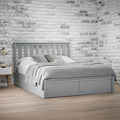 Oxford Wooden White & Grey Ottoman Bed by Lavishway | Wooden Beds-35468