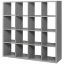 Wooden Grey Storage Bookcase Display Unit by Lavishway | Book Shelves and Cabinets-43235