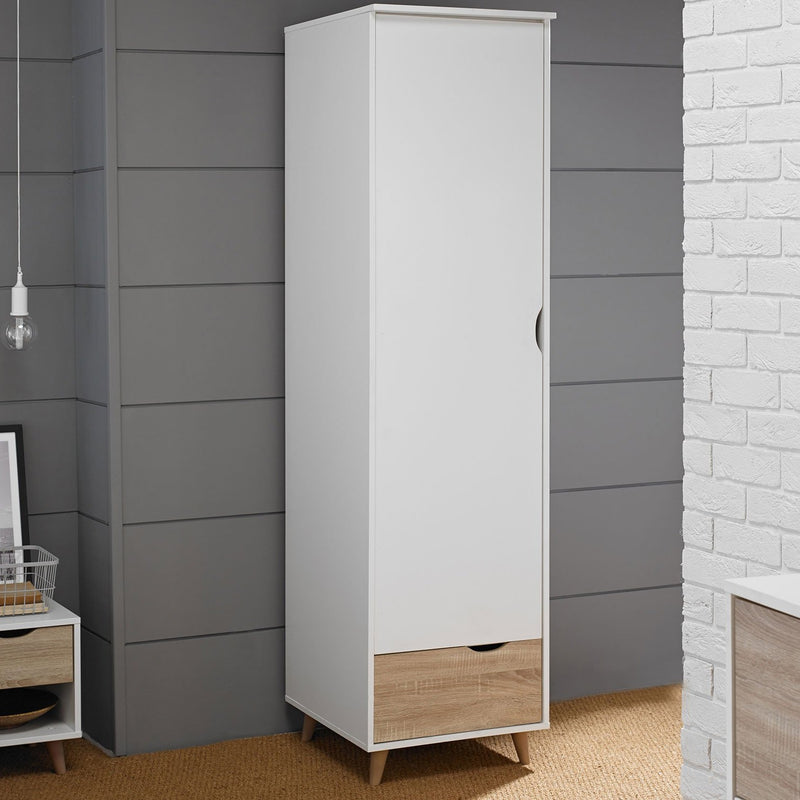 Stockholm Matt White 1 Door Wardrobe by Lavishway | Wardrobe-35704
