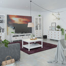 Barcelona White 3 Drawer TV Unit With Storage by Lavishway | TV Units Cabinets-29751