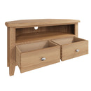 Guildford Solid Oak 2 Drawer Corner TV Unit by Lavishway | TV Units Cabinets-36683