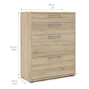 Prima Oak Finish 4 Drawers Filing Cabinet by Lavishway | Filing Cabinets-29141