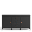 Barcelona Black 3 Drawers Wooden Sideboard by Lavishway | Sideboards-30283