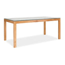 Tribeca Solid Oak Glass Top Dining Table by Lavishway | Dining Tables-30961
