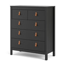 Barcelona Matt Black 2 Over 3 Chest of Drawer by Lavishway | Chest Of Drawers-30244