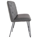 Studded Back Grey Leather Dining Bench by Lavishway | Dining Benches-31426