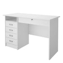 Function Plus White 5 Drawers Desk by Lavishway | Desk Pedestals-29581
