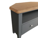 Grantham Oak Top Grey Wooden Corner TV Unit by Lavishway | TV Units Cabinets-36747