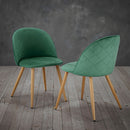 Venice Green Velvet Dining Chair Set of 2 by Lavishway | Dining Chairs-35356