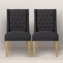 Verona Charcoal Fabric Dining Chair Set of 2 by Lavishway | Dining Chairs-30915