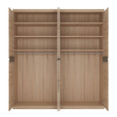Kensington 4 Door Doors Oak Wardrobe by Lavishway | Wardrobe-30068