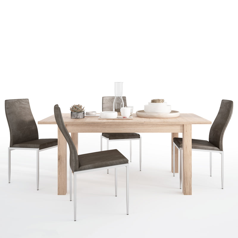 Kensington Extendable Dining Table & 4 Chairs by Lavishway | Dining Table Set-30421