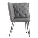 Studded Back Grey Leather Corner Dining Bench by Lavishway | Dining Benches-31343