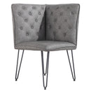 Studded Back Grey Leather Corner Dining Bench by Lavishway | Dining Benches-31342