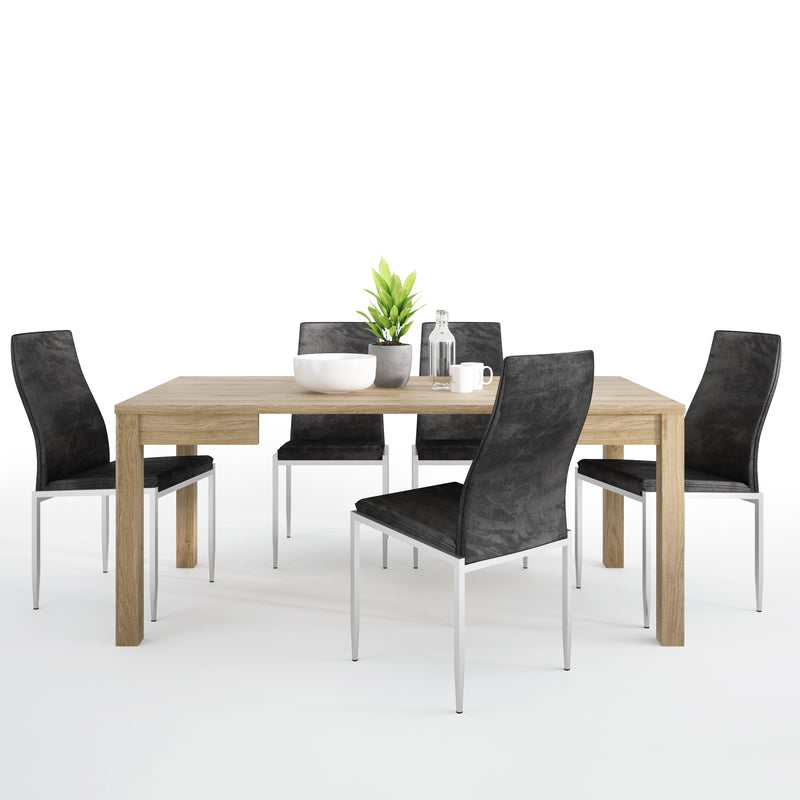Shetland Extendable Dining Table & 4 Chairs by Lavishway | Dining Table Set-30459