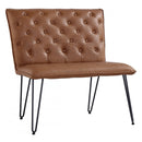 Studded Back Tan Leather Dining Bench by Lavishway | Dining Benches-31356
