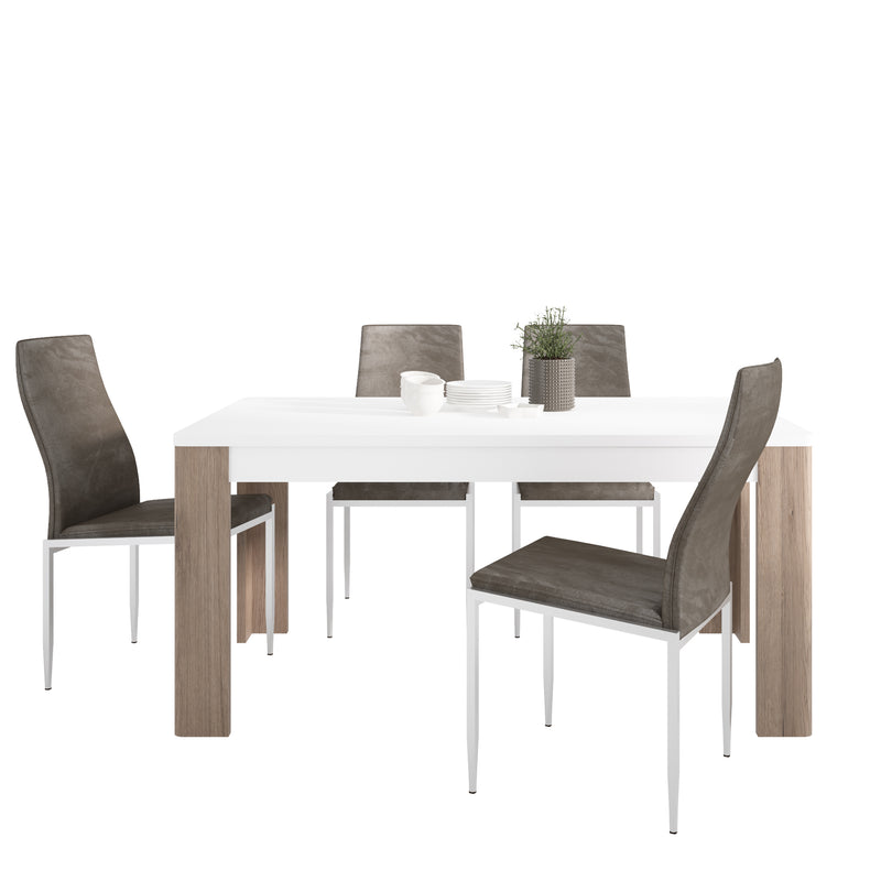 Toronto Dining Table with 6 Dark Brown Chairs by Lavishway | Dining Table Set-30504