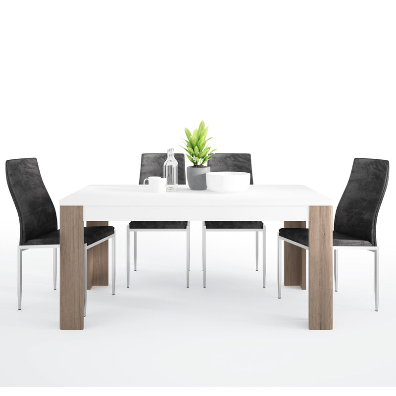 Toronto Dining Table with 6 Black Chairs by Lavishway | Dining Table Set-30497
