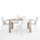 Lyon Medium Dining Table with 6 White Chairs by Lavishway | Dining Table Set-33591