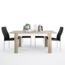 Lyon Medium Dining Table with 6 Black Chairs by Lavishway | Dining Table Set-33581