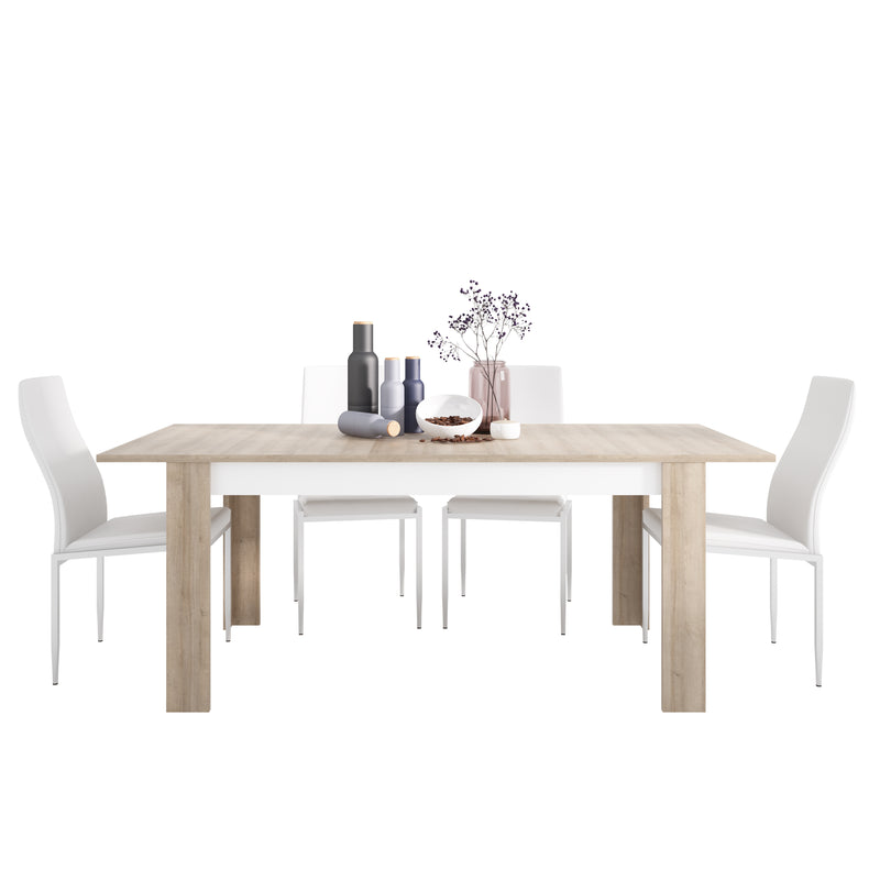 Lyon Extendable 4 White Chairs Dining Table by Lavishway | Dining Table Set-30561