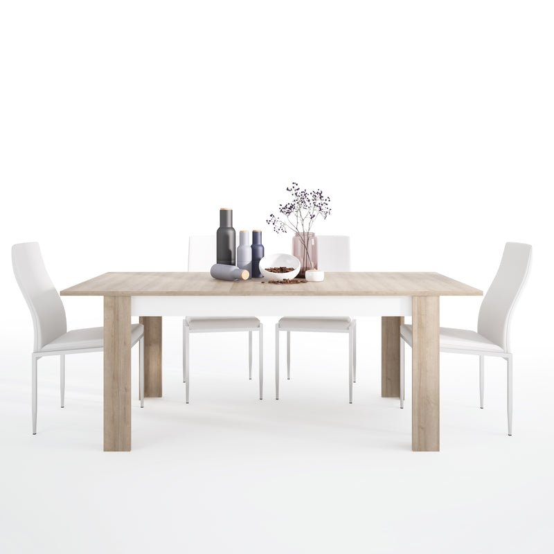 Lyon Extendable 4 White Chairs Dining Table by Lavishway | Dining Table Set-30562