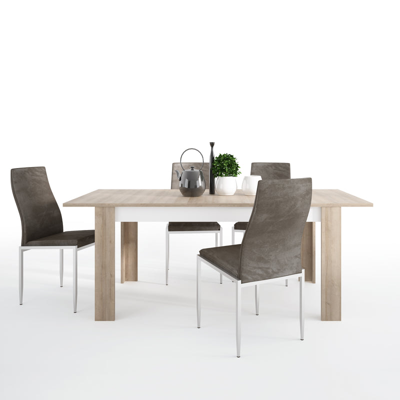 Lyon Extendable 4 Brown Chairs Dining Table by Lavishway | Dining Table Set-30547