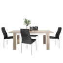 Lyon Extendable 4 Black Chairs Dining Table by Lavishway | Dining Table Set-30538