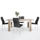 Lyon Extendable 6 Black Chairs Dining Table by Lavishway | Dining Table Set-30511